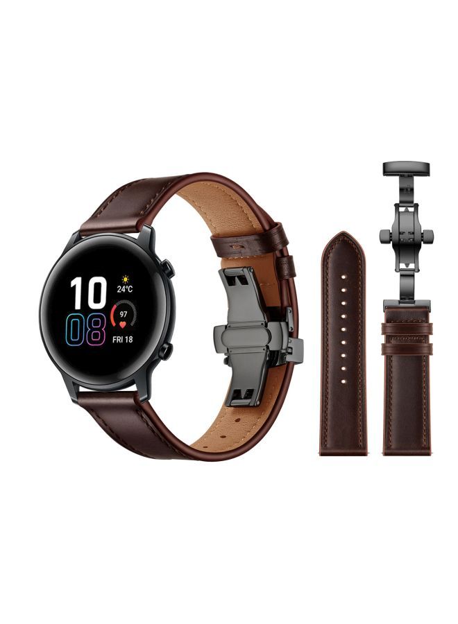 NIBEMINENT Replacement Band For Honor MagicWatch 2 42 mm Dark Brown - Image 2