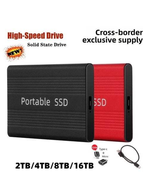Exclusive SSD Mobile Solid State Drive Expansion Upgrade Capacity 2TB4TB8TB16TB High-speed USB3.0-capacity:2TB-Interface:silver