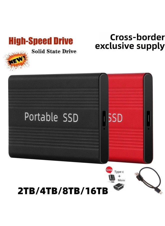 Generic Exclusive SSD Mobile Solid State Drive Expansion Upgrade Capacity 2TB4TB8TB16TB High-speed USB3.0-capacity:2TB-Interface:silver  - Image 1