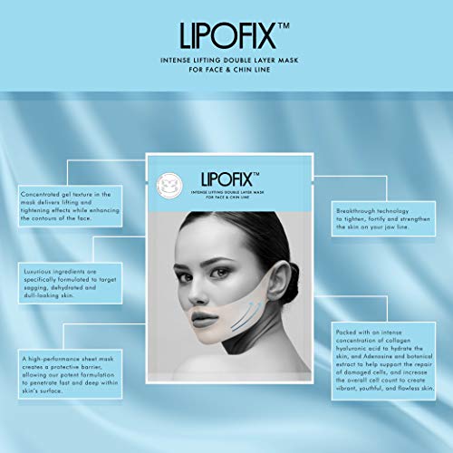 Lipofix Lift & Firm V-Line Sculpting Mask – Advanced Chin & Jawline Shaping Solution for Tightening & Lifting. 5 Masks - Image 4