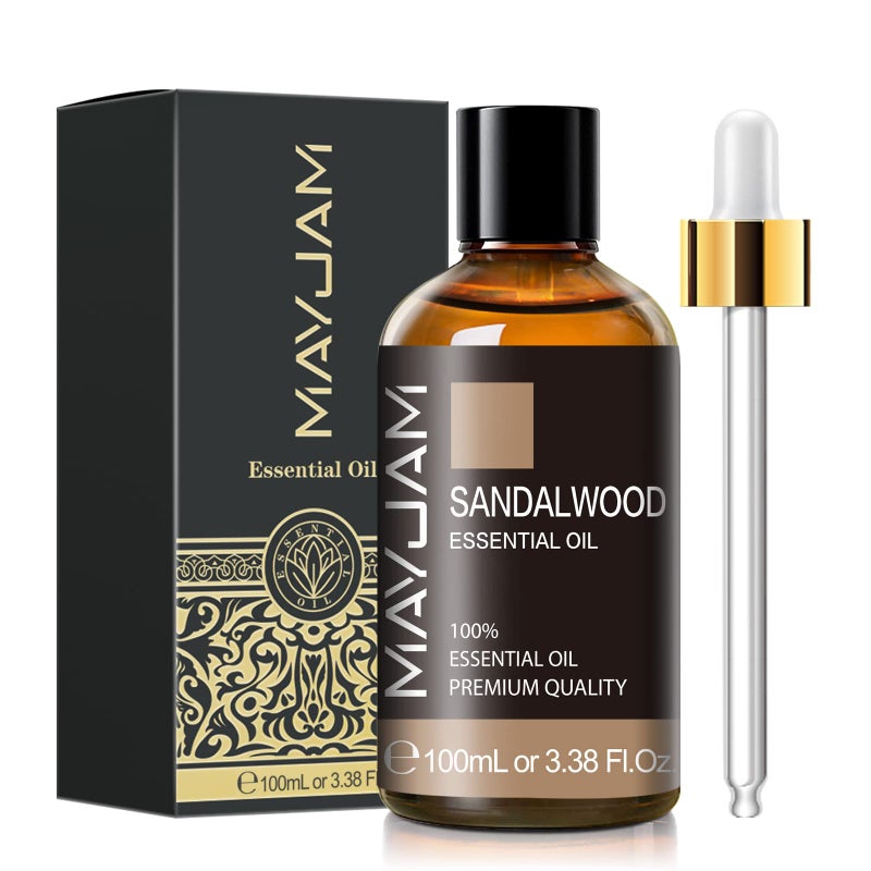 MAYJAM Sandalwood Essential Oil, 3.38FL.OZ Pure Essential Oils by MAYJAM, Large Volume Sandalwood Oil, Perfect for Aromatherapy Diffuser, Great for DIY Candle and Soap Making - Image 1