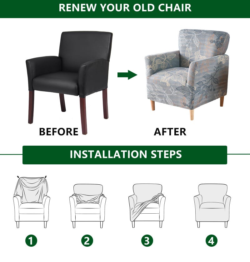 Crfatop Stretch Mid Century Modern Armchair Slipcover 1-Piece Accent Chair Covers With Arms Soft Chair Slipcovers For Living Room Armchair Furniture Protector Office Reception Reading Sofa A17 - Image 5