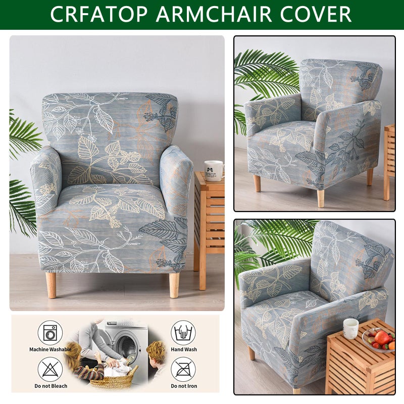 Crfatop Stretch Mid Century Modern Armchair Slipcover 1-Piece Accent Chair Covers With Arms Soft Chair Slipcovers For Living Room Armchair Furniture Protector Office Reception Reading Sofa A17 - Image 3
