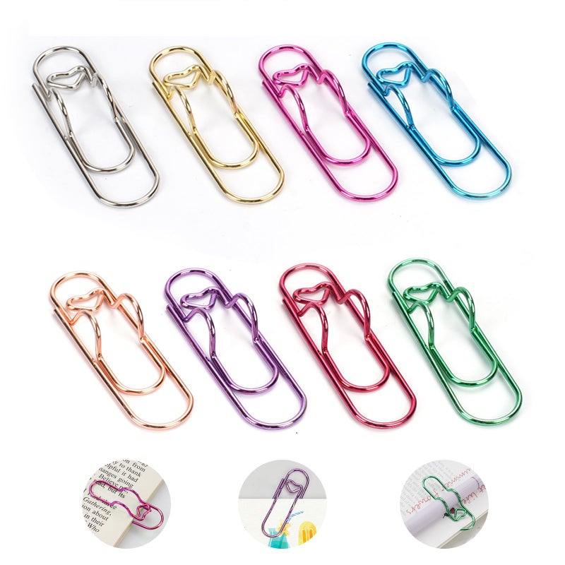 Kaileen Paper Clip Pen Holder, Metal Pen Clips for Notebook - 8 Pcs Colorful Pen Clip Holder Planner Accessories, Colorful Cute Pen Clips (Only for Pens with a Thickness of Less Than 0.5 Inches) - Image 1