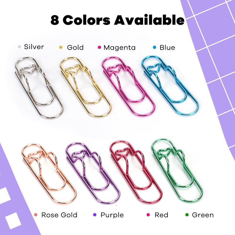 Kaileen Paper Clip Pen Holder, Metal Pen Clips for Notebook - 8 Pcs Colorful Pen Clip Holder Planner Accessories, Colorful Cute Pen Clips (Only for Pens with a Thickness of Less Than 0.5 Inches) - Image 3