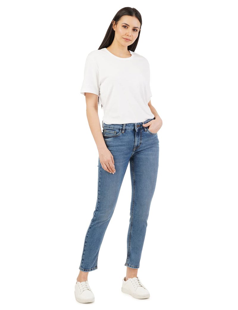 INKD Women's Contrast Stitch Stretchable Skinny Fit Jeans - Image 5