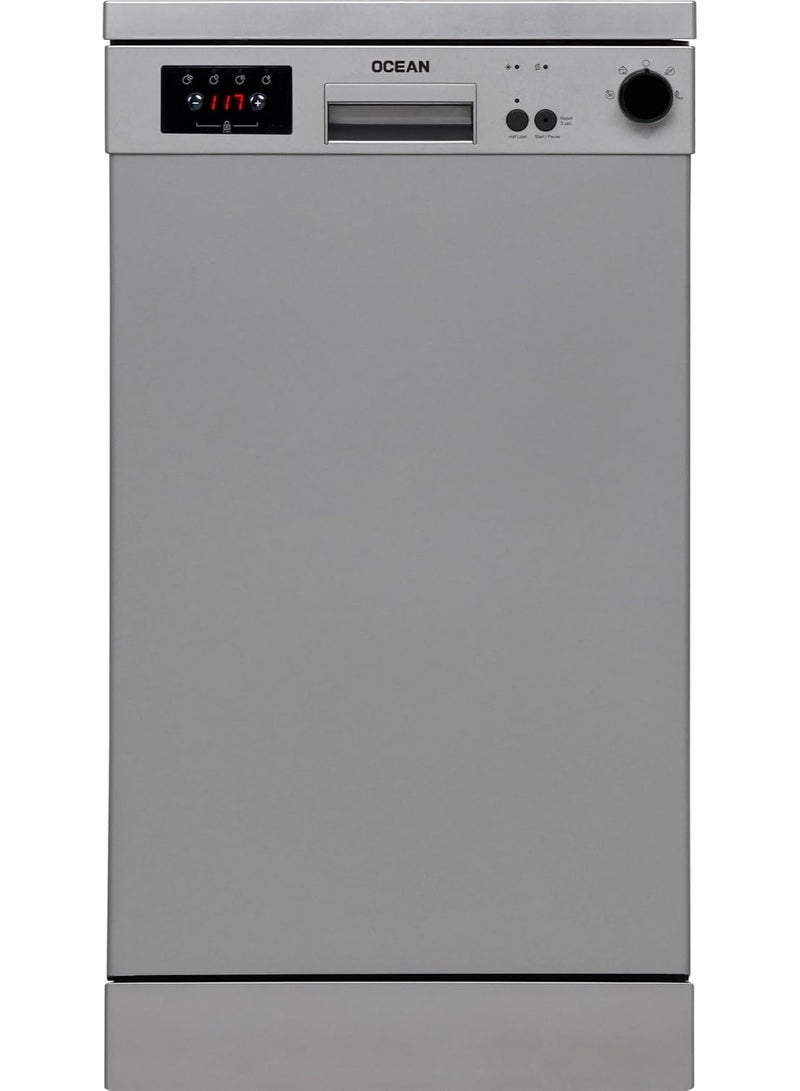 أوشن اوشن غسالة اطباق، سعة 10 فرد، 4 برامج، شاشة ديجيتال، نصف حمل، 2 سلة، نظام تحكم مباشر، فضى - ODT 454 DVS - Image 1