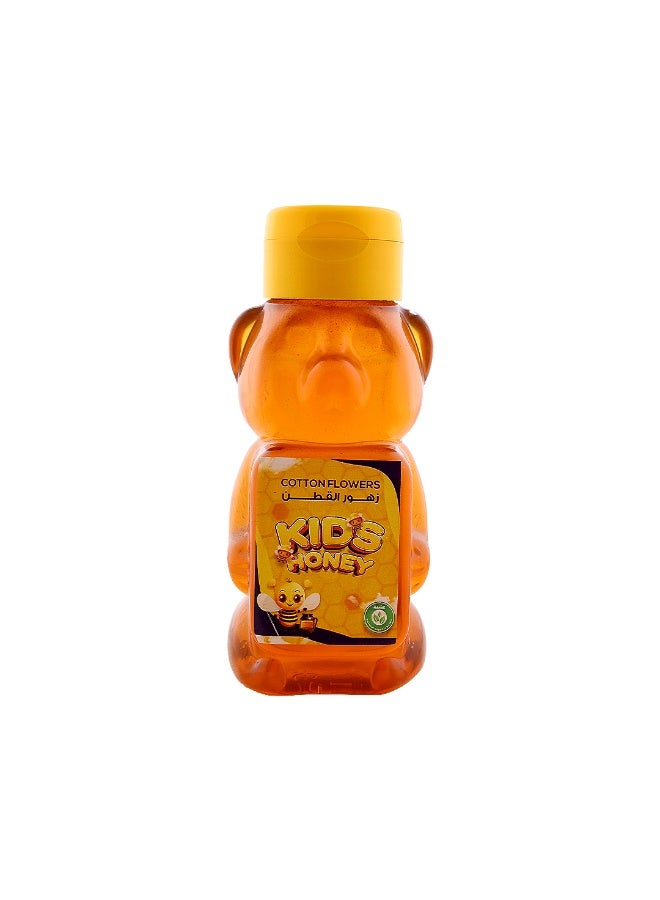 Natural Cotton Flower Honey for Kids (300ml): Pure Energy Boost & Natural Digestive Soother in a Fun Bear Bottle for Healthy Growth & Endless Vitality
