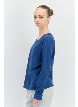 TRIUMPH Women Solid Full Sleeves Pajamas Top, Slate Blue  - Image 2
