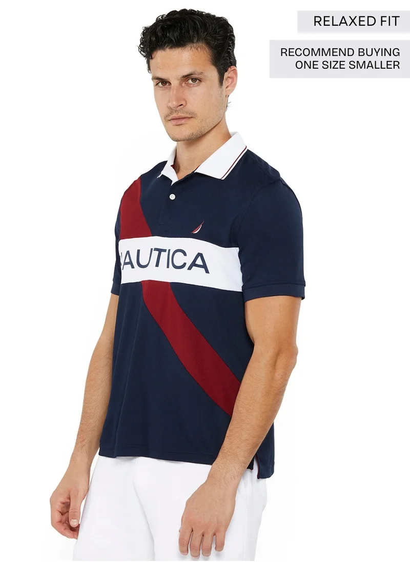 نوتيكا Contrast Striped Relaxed Dry-fit Polo Shirt