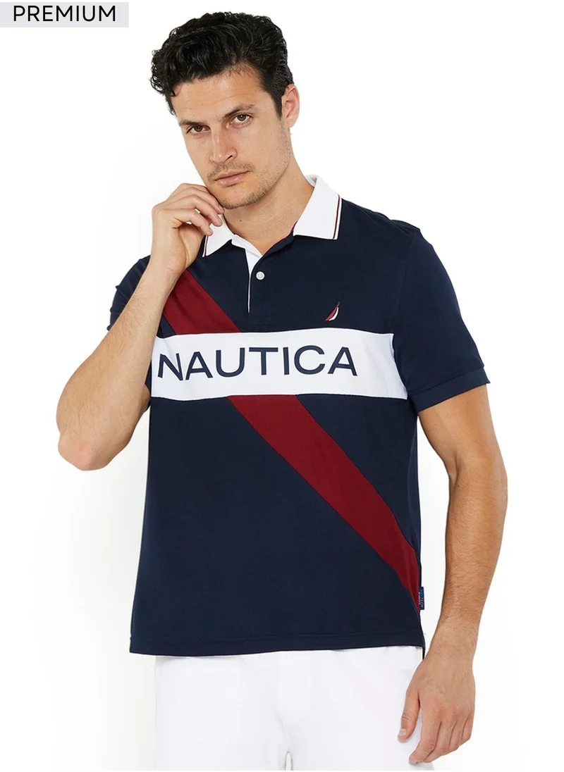 نوتيكا Contrast Striped Relaxed Dry-fit Polo Shirt