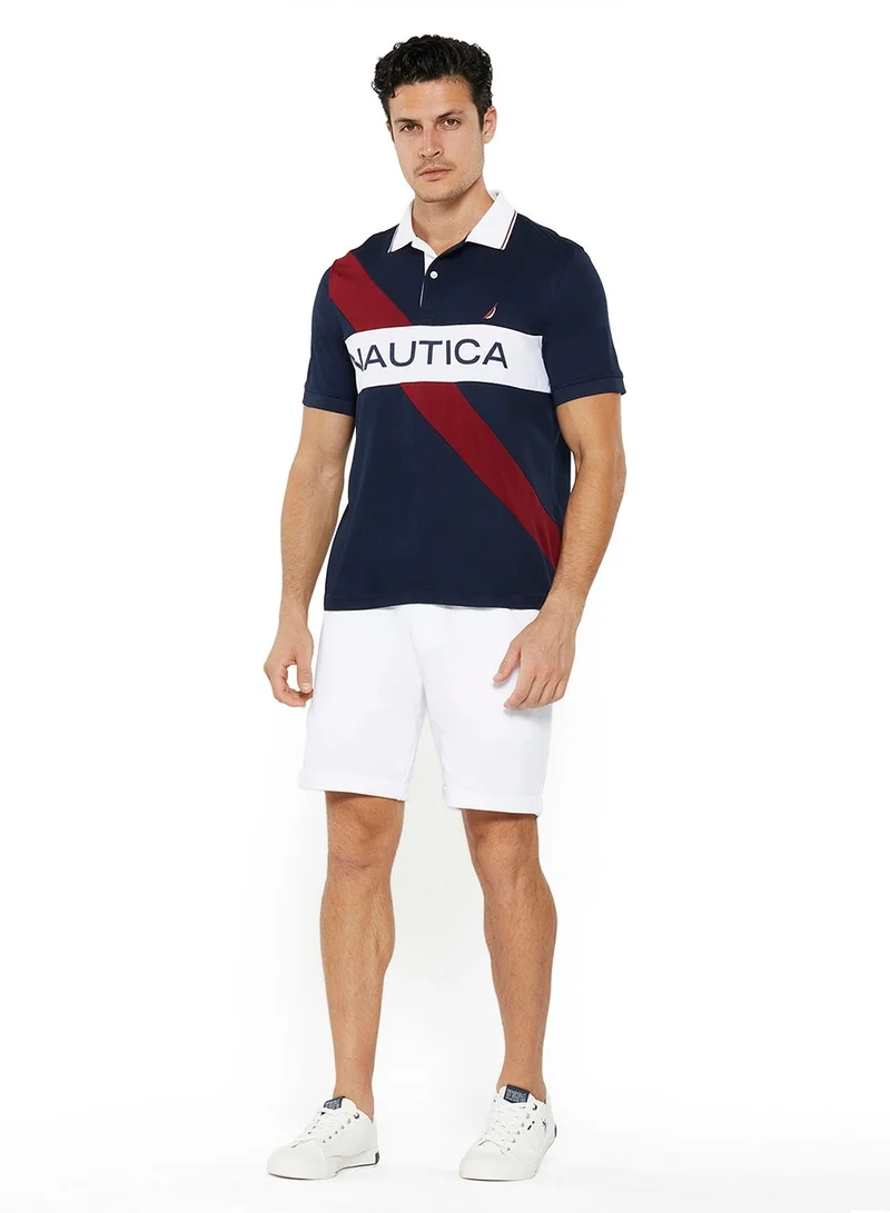 NAUTICA  Contrast Striped Relaxed Dry-fit Polo Shirt for Men | Best Price UAE