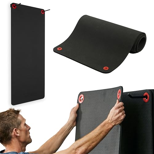 SPRI Hanging Exercise Mat Fitness Yoga Mat for Group Fitness Classes Commercial Grade Quality with Reinforced Holes 56L x 23W x 38 Thick