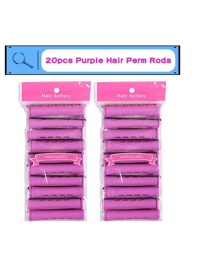 Alimiriam - 20Pcs Perm Rods Set For Natural Hair Purple Cold Wave Rods Hair Rollers For Women Hair Curling Rods For Long Medium Short Hair Curler Styling Diy Hairdressing Tools（Purple） - Image 1