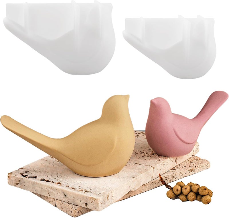 japleed 2PCS Silicone Bird Molds, 3D Bird Resin Concrete Mold, Unique Animal Epoxy Resin Casting Mold, DIY Art Crafts Kit Wall Hanging Table Home Decor  Mold - Image 1