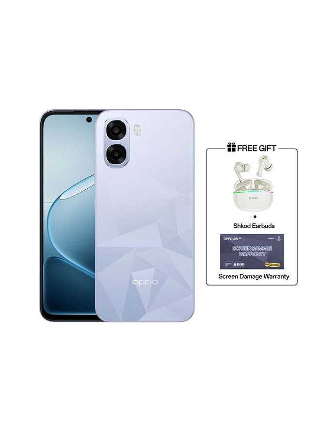 OPPO A6t 5G Dual SIM Crystal Blue 6GB RAM 256GB 5G LTE With Gift SHKOD AirLits5 Pro – Middle East Version - Image 1