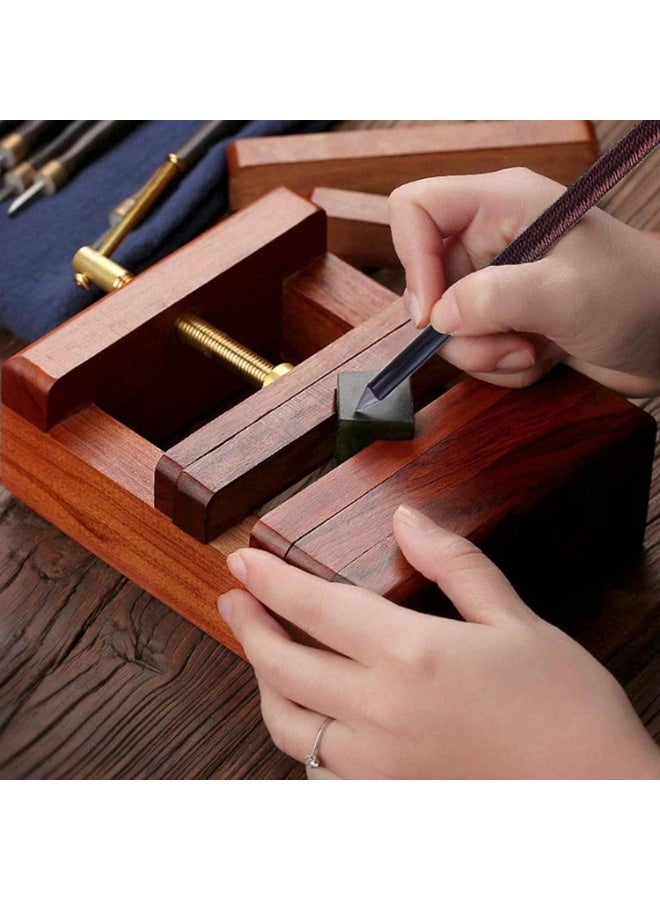 Rubik 11Pcs Stone Carving Tool Kits, Manganese Steel Hand Engraving Knife Woodworking Chisels Stone Lettering Seal Carving with Cloth Bag  - Image 4