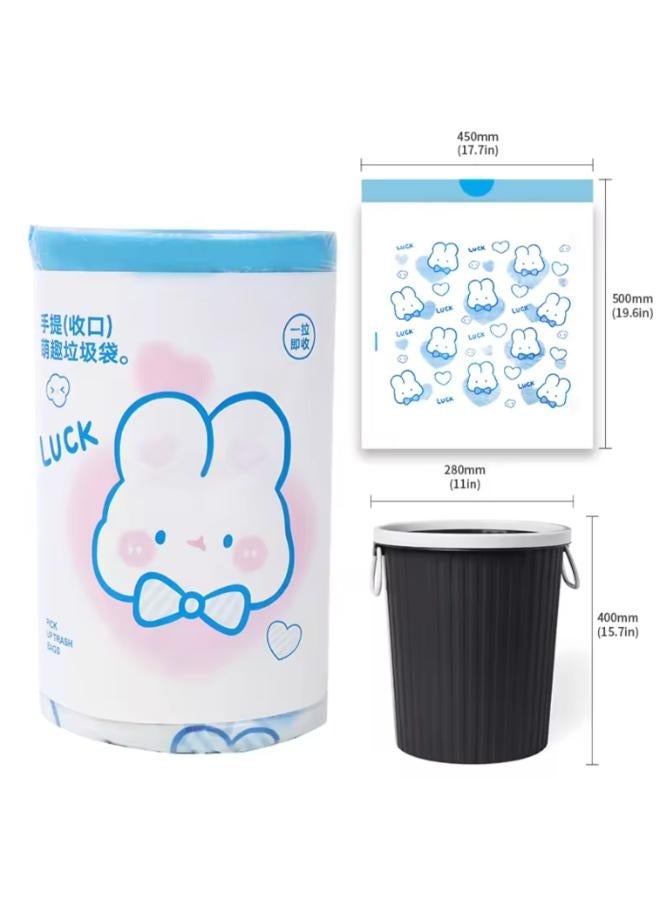 45cm*50cm Blue Heart Rabbit Drawstring Cute Cartoon High Value Home Kitchen Portable Thickened Garbage Bag Printing 100 Pieces  - Image 2