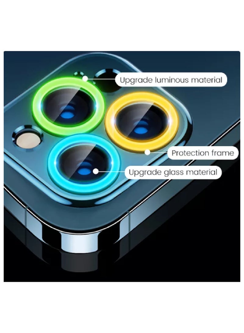 Luminous Anti Glare Camera Glass Protector For Apple iPhone 13 Pro Pro Max Orange