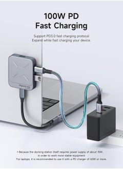 Hagibis Magnetic USB C Hub with Magsafe for iPhone 16 15 Pro Max, 7 in 1 Type-C Docking Station 4K@60Hz HDMI SD3.0 TF3.0 Card Solt 100W PD 10Gbps USB-C AUX for MacBook Pro Air, iPad Pro (TC100)  - Image 5