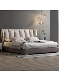 AWD Upholstered Bed with Padded Wingback Headboard, King Size Bed, Queen Bed Solid Wood Bed Frame Wooden Slats Support Strong Weight Capacity for Bedroom Modern Style Furniture  - Image 2
