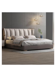 AWD Upholstered Bed with Padded Wingback Headboard, King Size Bed, Queen Bed Solid Wood Bed Frame Wooden Slats Support Strong Weight Capacity for Bedroom Modern Style Furniture  - Image 4