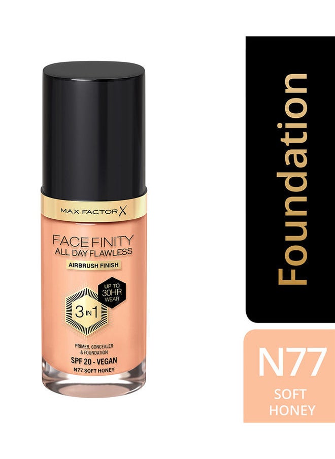Max Factor - Facefinity All Day Flawless Foundation - N77 Soft Honey - Image 1