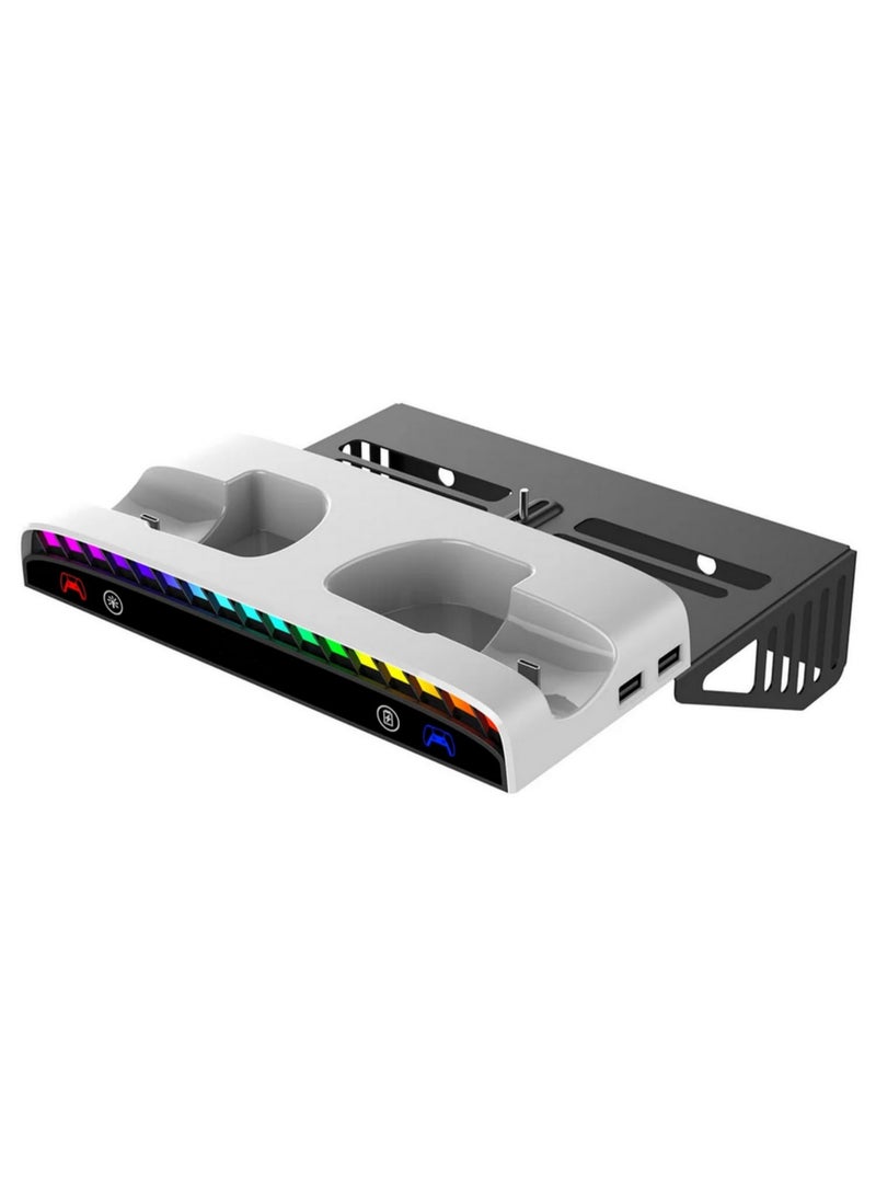 1pcs For PS5Slim/PS5 console universal wall stand for PS5 game controller charging headphone rack with RGB light bar - Image 2
