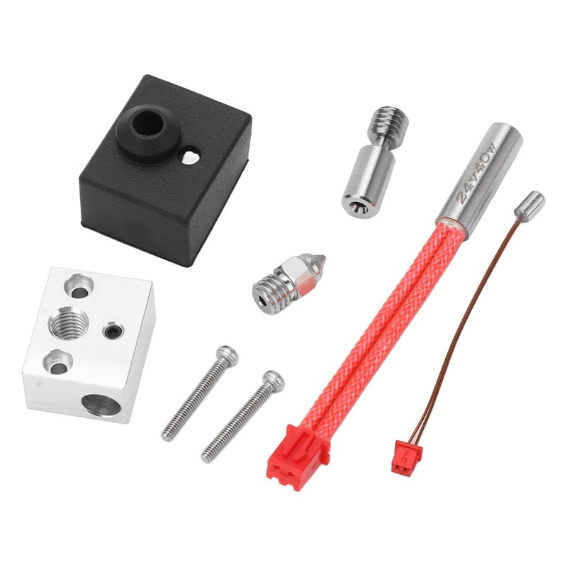 40W 3D Printer Heating Parts Kit Aluminum Heating Block Nozzle Rod - Image 2