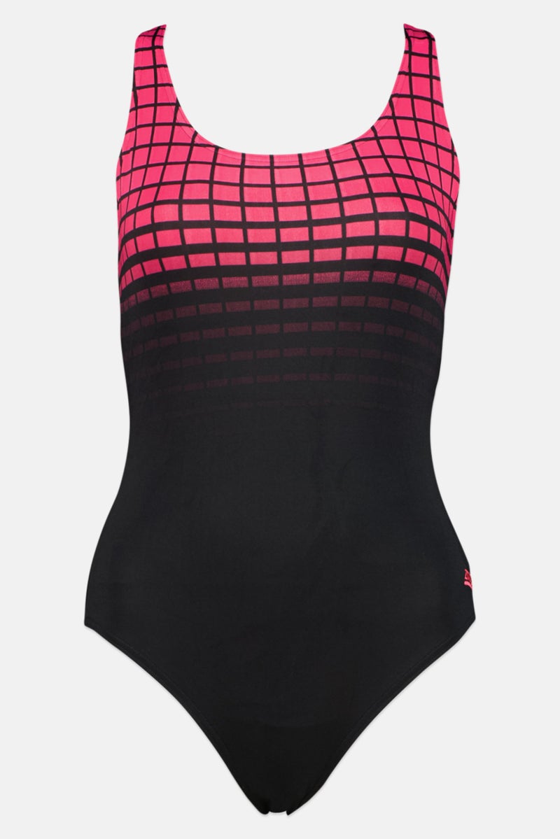 ZOGGS Women One Piece Embroidered Logo Swimsuit, Multicolor - Image 1