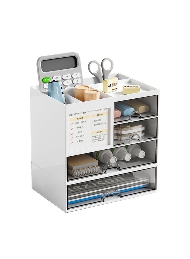كيدل منظم مكتب متعدد الوظائف مزود بأدراج لتخزين الأدوات المكتبية، منظم بلاستيكي لتخزين الأدوات المكتبية، منظم أدراج مكتبي، منظم سطح مكتب للأدوات المكتبية للمدرسة والمنزل - Image 1