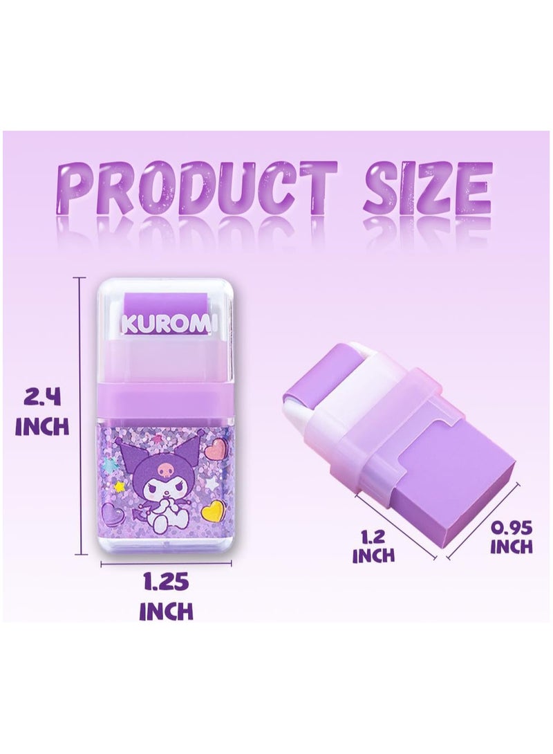 AUTOYSUR 20 Pc Kawaii Cartoon Creative Roller Erasers, Funny Pencil Erasers with Cover and Clean up Roller for Kids Back to School Supplies and Party, Gift Supplies,blue - Image 2