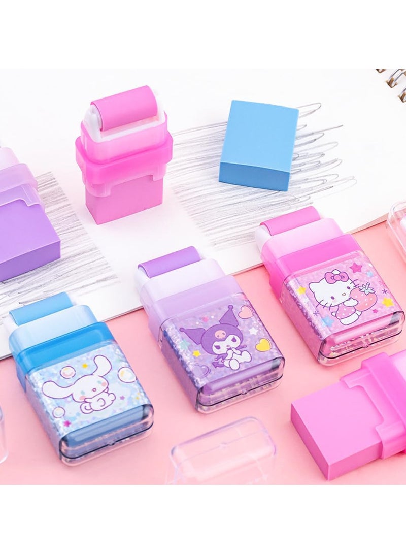 AUTOYSUR 20 Pc Kawaii Cartoon Creative Roller Erasers, Funny Pencil Erasers with Cover and Clean up Roller for Kids Back to School Supplies and Party, Gift Supplies,blue - Image 5