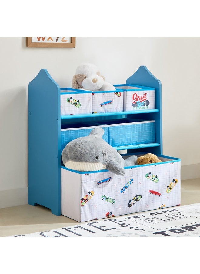 Home Box Gearhead Candice Baseball Fabric Storage Rack with 6 Bins 63 x 30 x 70 cm  - Image 1