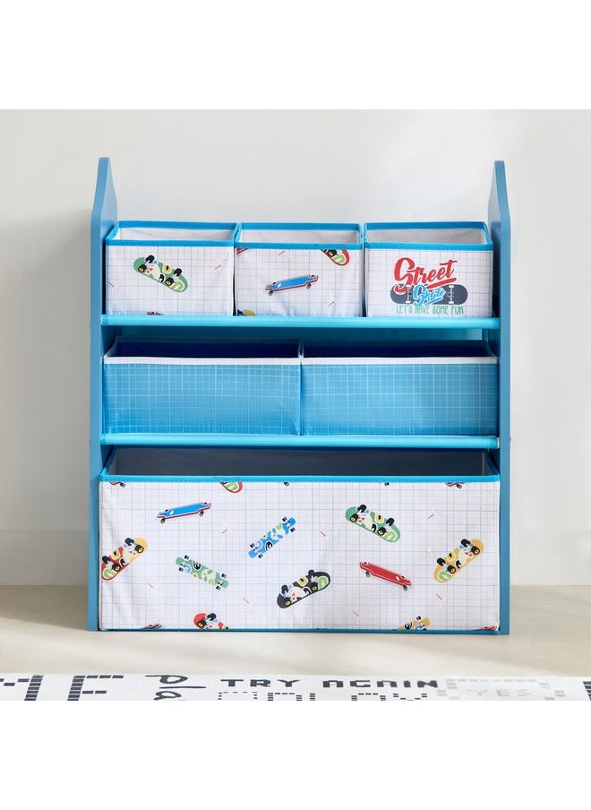 Home Box Gearhead Candice Baseball Fabric Storage Rack with 6 Bins 63 x 30 x 70 cm  - Image 2