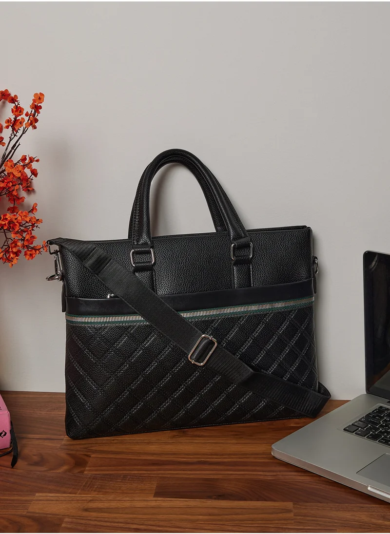 Robert Wood Webbing Detail Laptop Bag