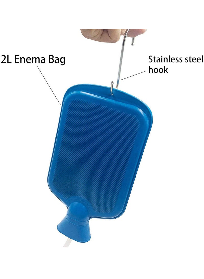 2L Capacity Enema Bag Kit Non-Toxic with 1.5m Long Silicone Hose 5 Multi-Size Reusable Tips and Controlled Water Flow for Colon Detox Cleans for Men and Women - Image 4