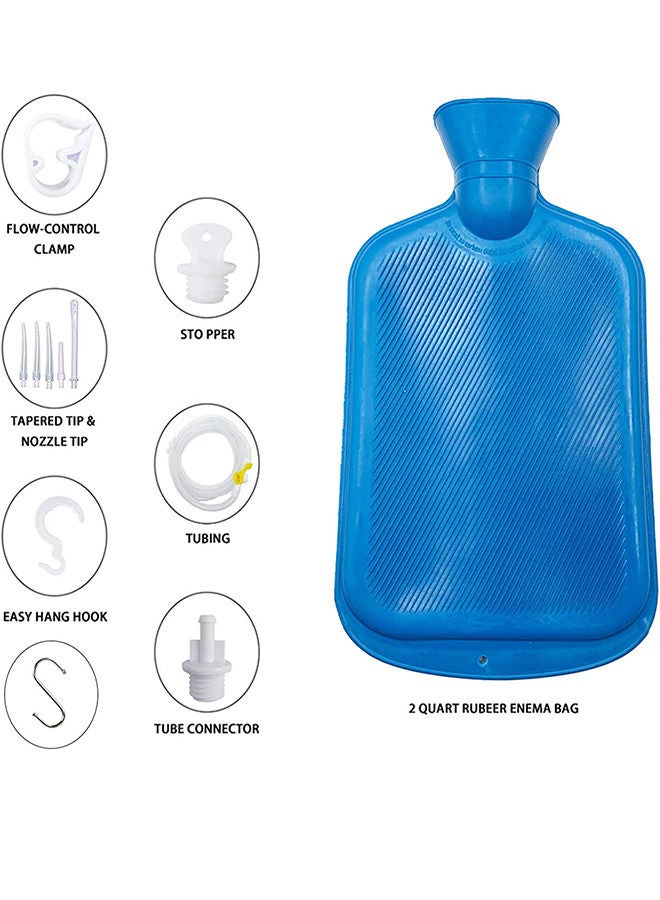 2L Capacity Enema Bag Kit Non-Toxic with 1.5m Long Silicone Hose 5 Multi-Size Reusable Tips and Controlled Water Flow for Colon Detox Cleans for Men and Women - Image 2