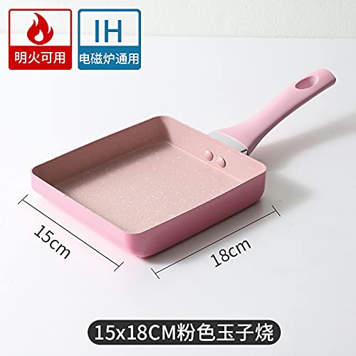 UNIQUE CART® Omelette Pan,6"×8" Nonstick Egg Pan,Rectangle Small Frying Pan (Pink) - Image 2