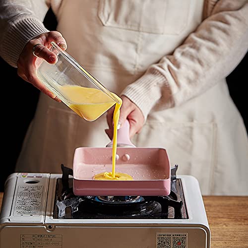 UNIQUE CART® Omelette Pan,6"×8" Nonstick Egg Pan,Rectangle Small Frying Pan (Pink) - Image 5