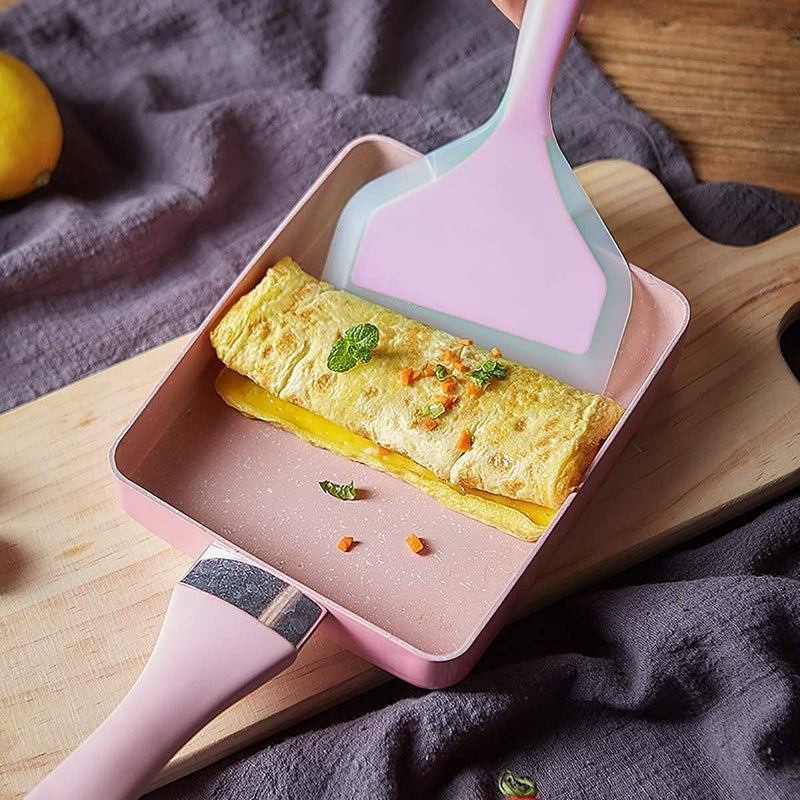 UNIQUE CART® Omelette Pan,6"×8" Nonstick Egg Pan,Rectangle Small Frying Pan (Pink) - Image 4