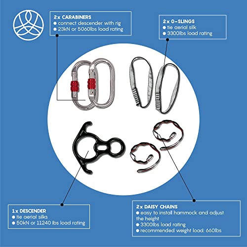 Aum Active Aerial Silks Starter Kit - Durable 9 Yards of Aerial Yoga Hammock with Hardware & Guide - Aerial Swing for Acrobatic Flying Yoga & All Levels (Aerial Rigging Point Up to 13ft) - Image 3