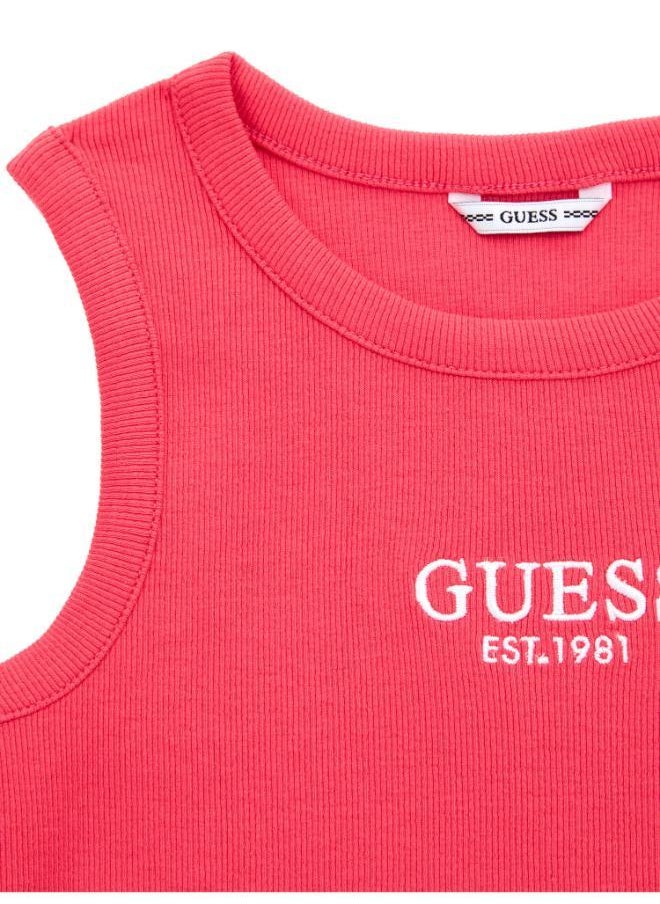 GUESS Kids Midi Crew Neck T-Shirt  - Image 3