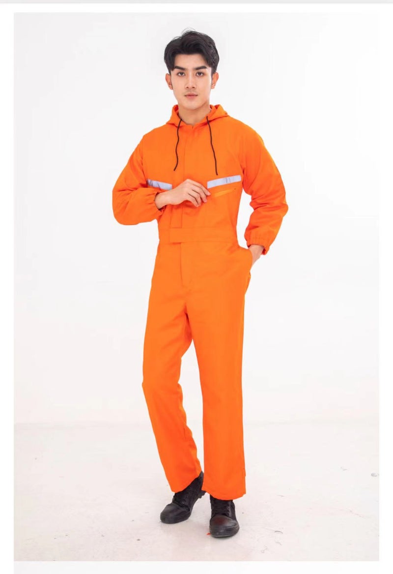 Wear-Resistant Work Clothes With Reflective Strips, Long-Sleeved One-Piece Work Clothes, Protective Welding Workers, Steel Machinery, Coal Mining Work Clothes - Image 1