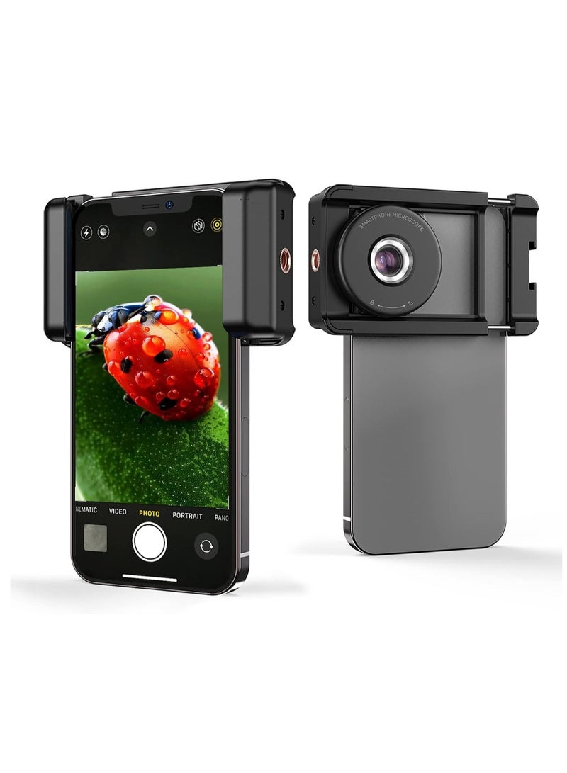 SYOSI Phone Macro Lens, 100X Microscope for AndroidiPhone Micro Camera with LED Light CPL Handheld Pocket, Compatible with Smartphone Accessories Macro Focus Glass for Gift. - Image 1