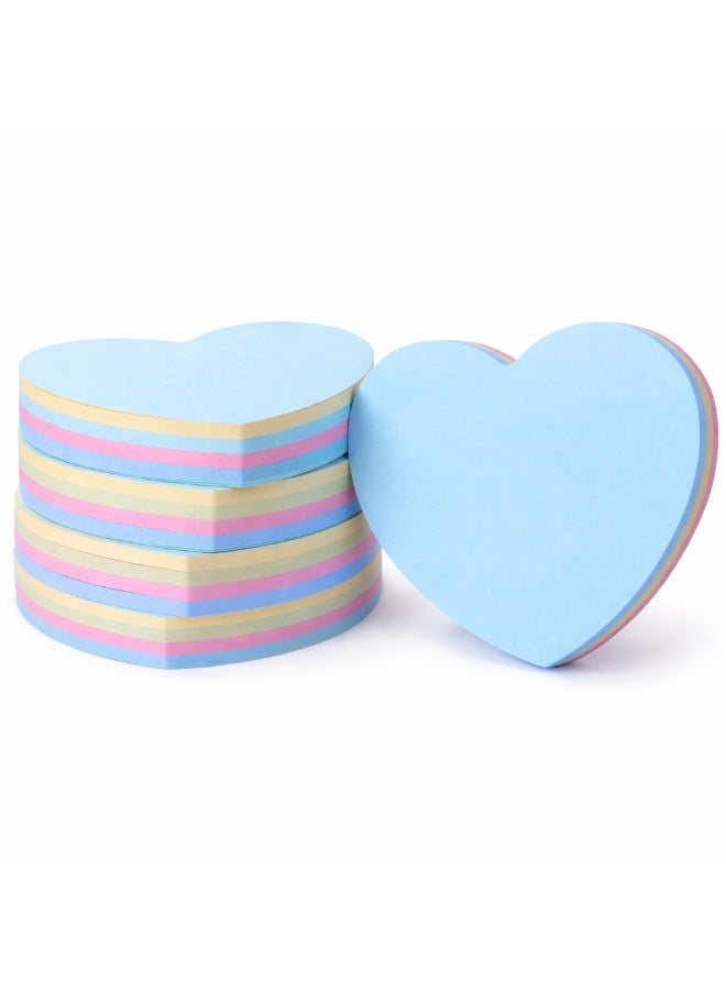 SLG MART Heart Shaped Sticky Notes – Colorful Pastel Memo Pads, Self-Adhesive Notepads, Cute Office & School Supplies, Perfect for Journals, Scrapbooks, Home Organization, Study, and Creative DIY Proj