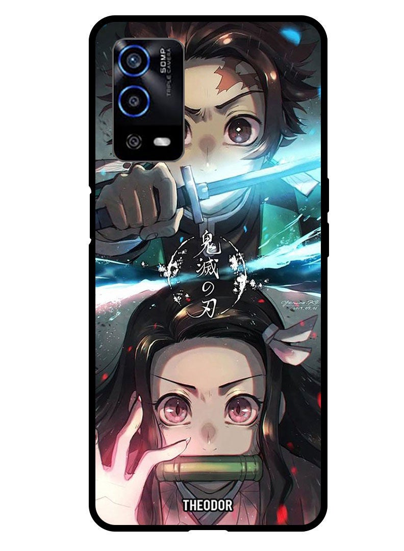 Theodor Protective Case Cover For OPPO A55 4G Animation Tanjiro And Nezuko From Demon Slayer Anim - Image 1