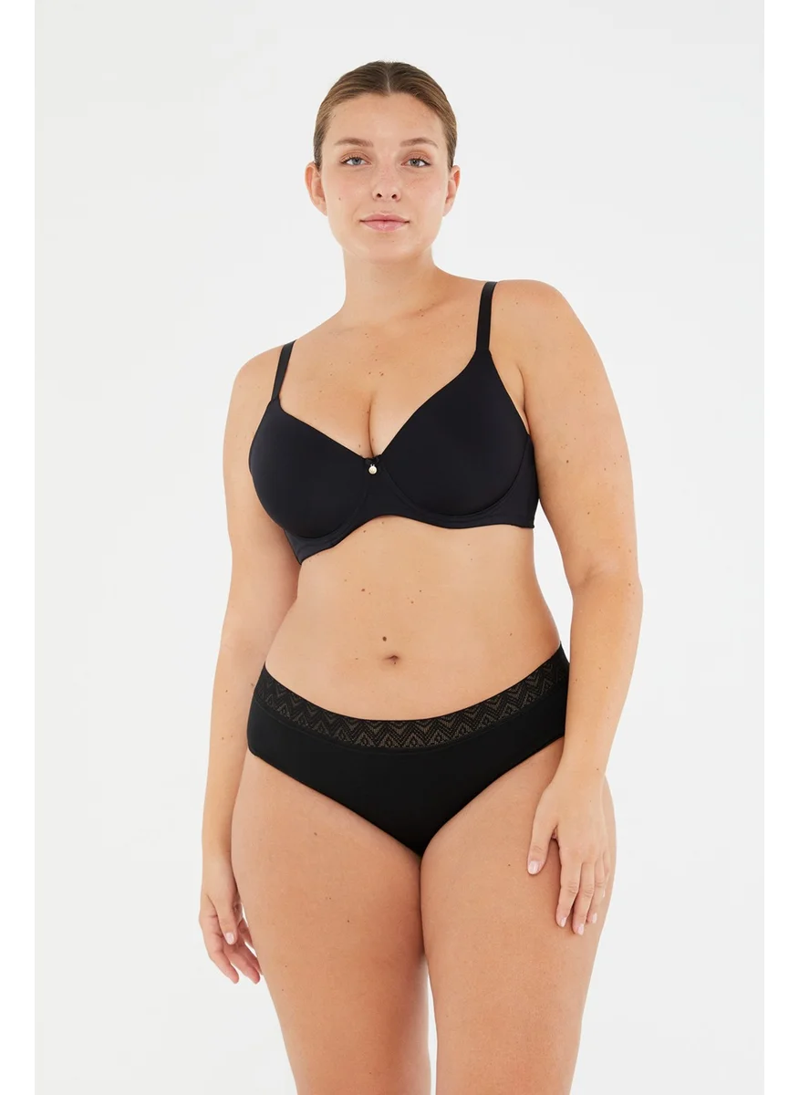 داجي Black Single Jersey Mid Panties
