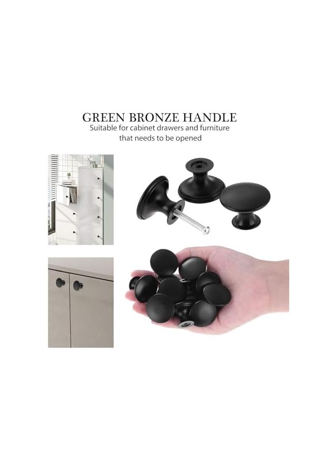 PROMASS promass Cabinet Drawer Knobs, 12 Pack Kitchen Cabinet Knobs for Wardrobe, Cupboard, Cabinet Knob with 12 Pieces Screws, Hardware Round Drawer Knobs for Bathroom Furniture Door Window (Black)  - Image 2