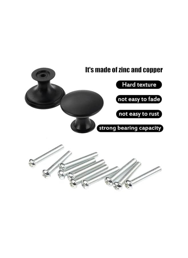 PROMASS promass Cabinet Drawer Knobs, 12 Pack Kitchen Cabinet Knobs for Wardrobe, Cupboard, Cabinet Knob with 12 Pieces Screws, Hardware Round Drawer Knobs for Bathroom Furniture Door Window (Black)  - Image 3